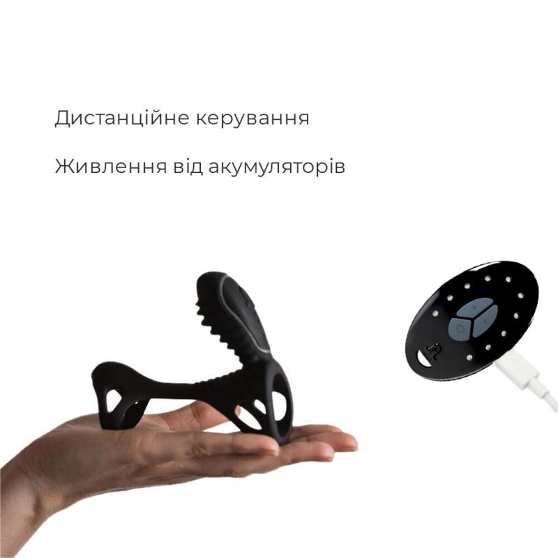 AD306292 Вибронасадка на член Adrien Lastic Gladiator с пультом ДУ, размер F, стимуляция клитора и точки G