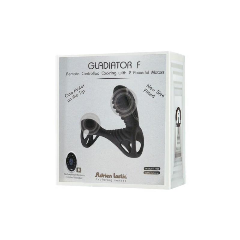 AD306292 Вибронасадка на член Adrien Lastic Gladiator с пультом ДУ, размер F, стимуляция клитора и точки G