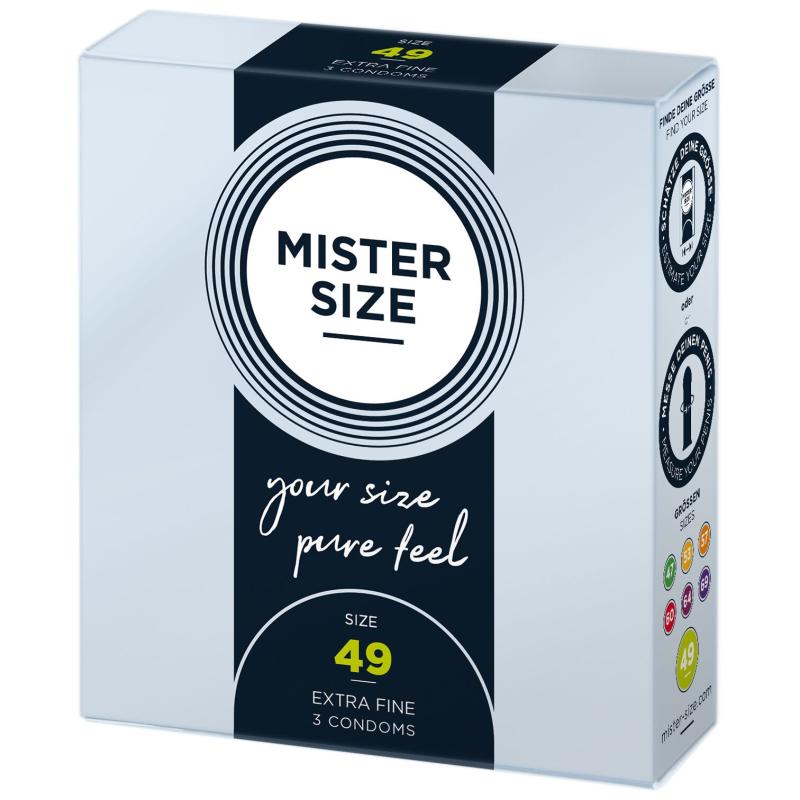 SO8033 Презервативы Mister Size - pure feel - 49 (3 condoms), толщина 0,05 мм