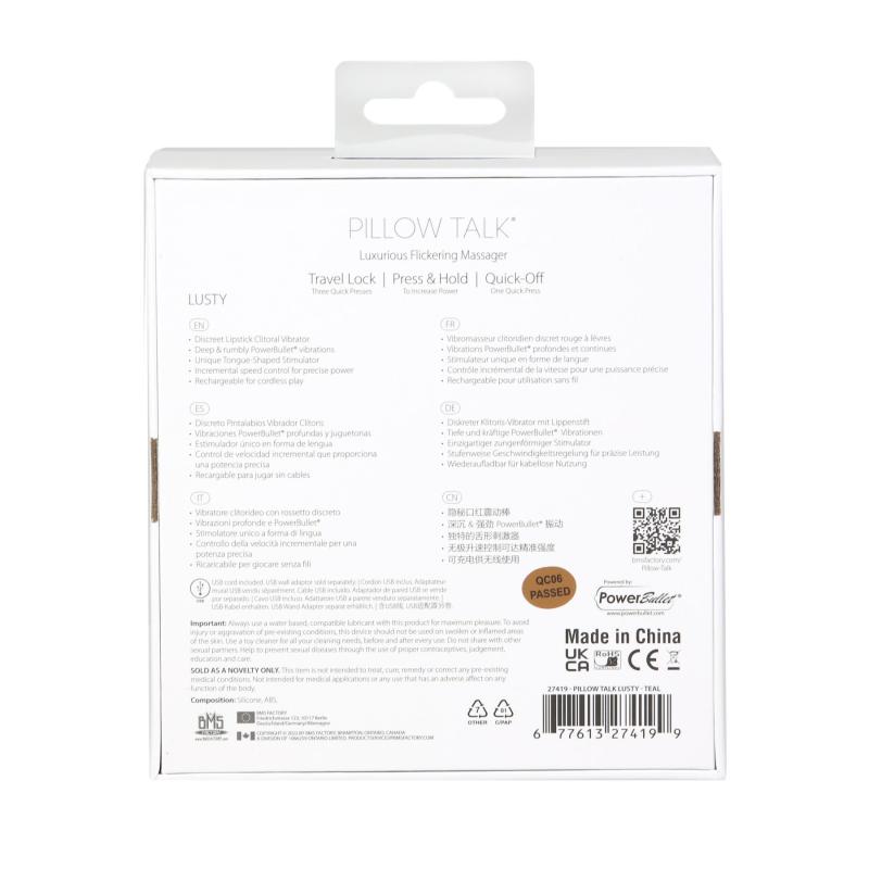 SO7752 Вибратор Pillow Talk Lusty Luxurious Flickering Massager - Teal