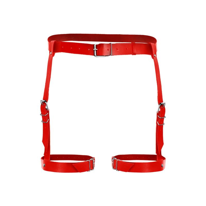 SO7657 Сексуальные гартеры Art of Sex - Gwen из натуральной кожи, размер XS-2XL, цвет красный