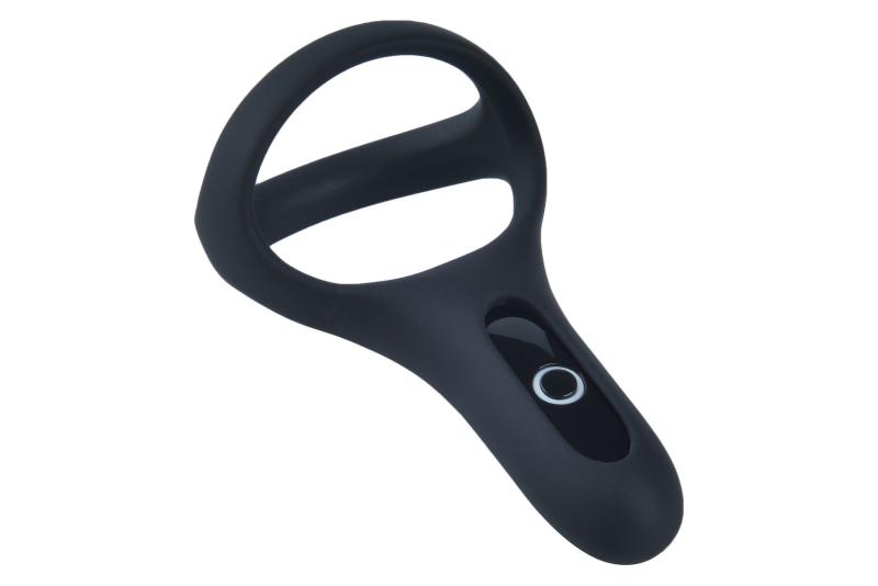 SO5747 Двойное эрекционное кольцо Fun Town Rise Black, управление со смартфона