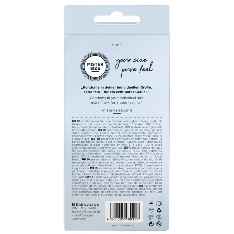 SO8047 Презервативы Mister Size - pure feel - 64 (10 condoms), толщина 0,05 мм