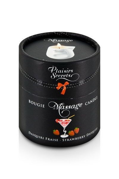 SO1855 Масажна свічка Plaisirs Secrets Strawberry Daiquiri (80 мл) подарункове паковання, керамічний посуд