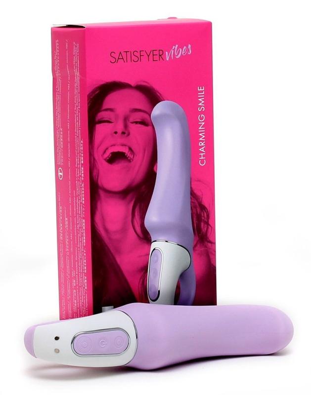 SO2201 Мощный вибратор Satisfyer Vibes Charming Smile с гибким стволом, литой силикон, 12 режимов работы