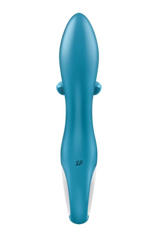 SO6284 Вібратор-кролик із потрійним відростком Satisfyer Embrace me Turquoise, 2 мотори, діаметр 3,6 см
