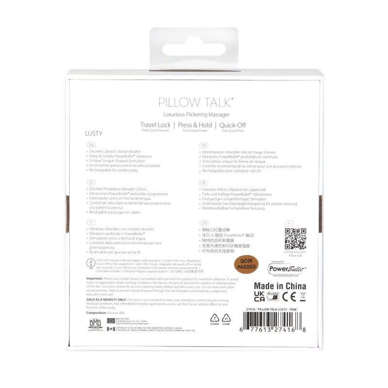 SO7751 Вібратор Pillow Talk Lusty Luxurious Flickering Massager - Pink