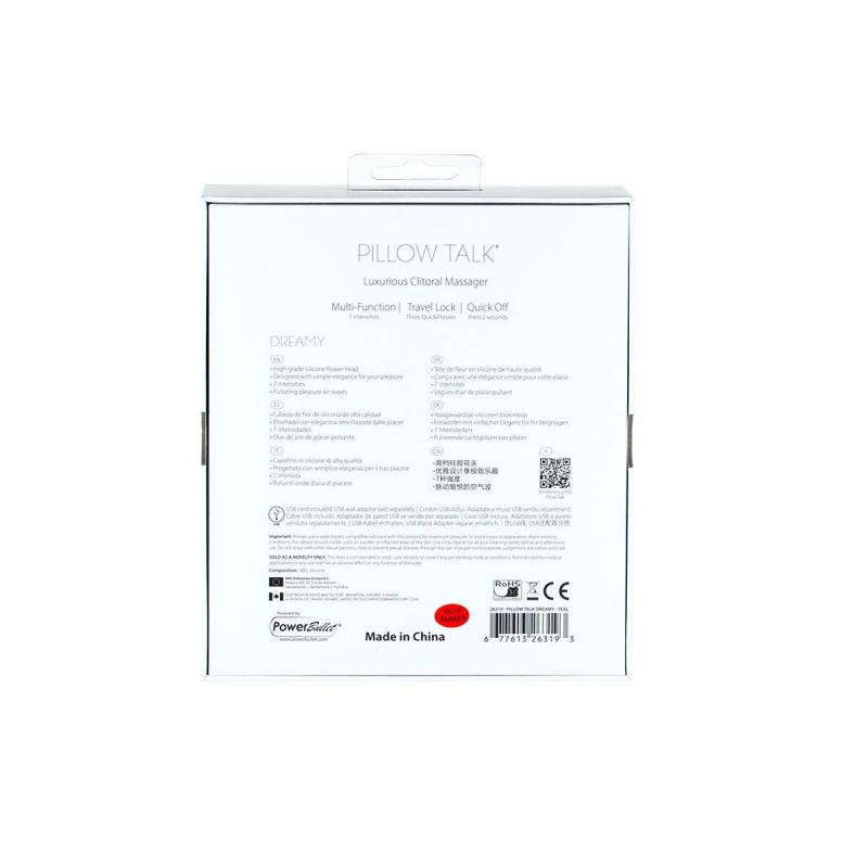 SO5569 Роскошный вакуумный клиторальный стимулятор Pillow Talk - Dreamy Teal с кристаллом Swarovski