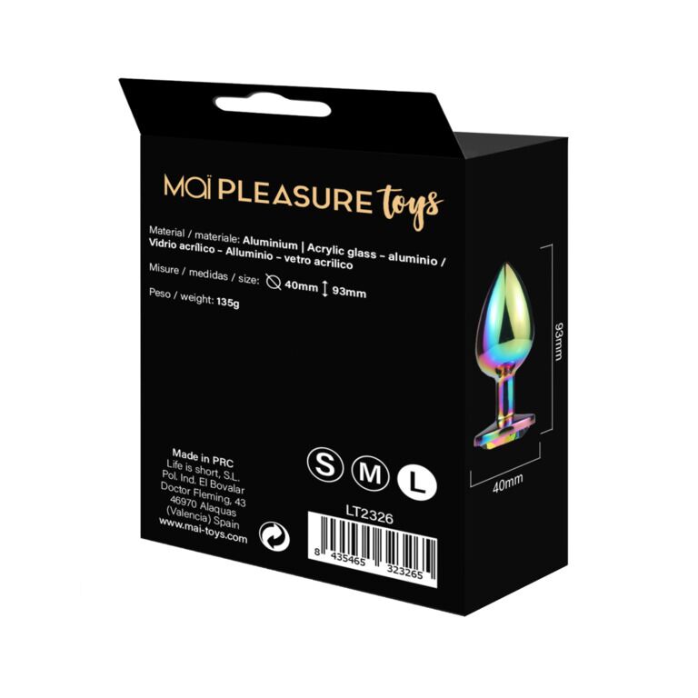 SO6040 Металева анальна пробка MAI Attraction Toys №74 Rainbow