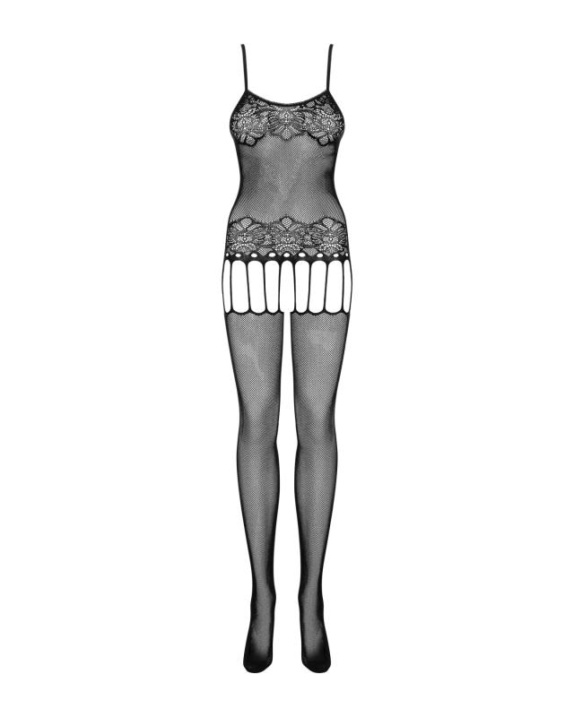 SO7231 Бодистокинг Obsessive Bodystocking F235 S/M/L, тонкие подвязки, нежный декор, сеточка