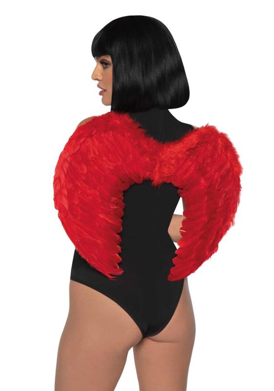 SO7946 Крылья дьяволицы Leg Avenue devil wings Red, настоящие перья