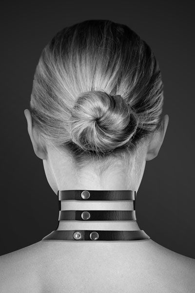 SO1886 Чокер тройной с кольцом для поводка Bijoux Pour Toi - FETISH, экокожа