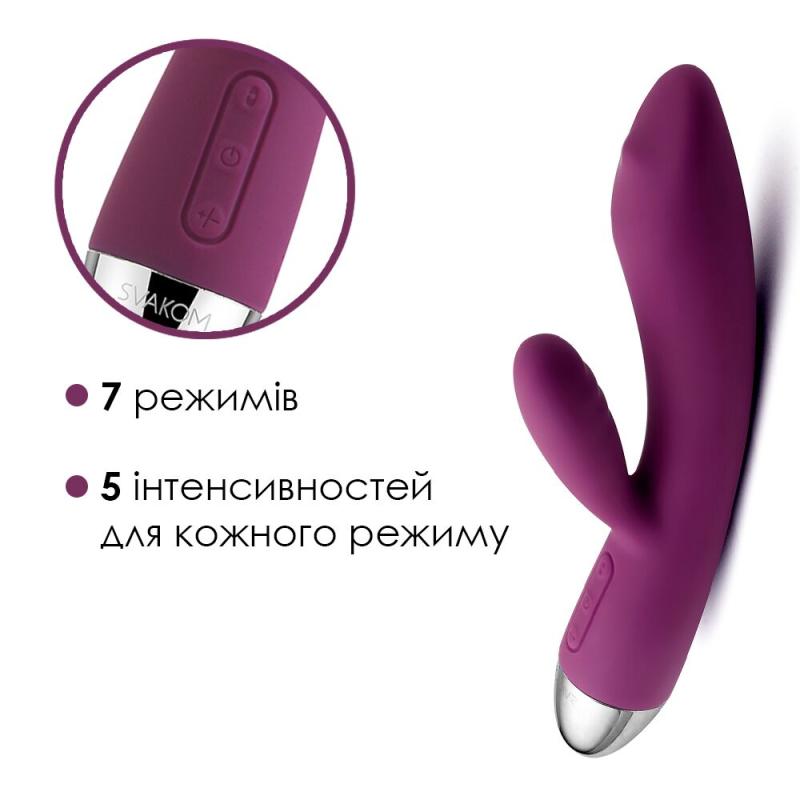 SO4839 Вибратор кролик с жемчужной стимуляцией точки G Svakom Trysta Violet