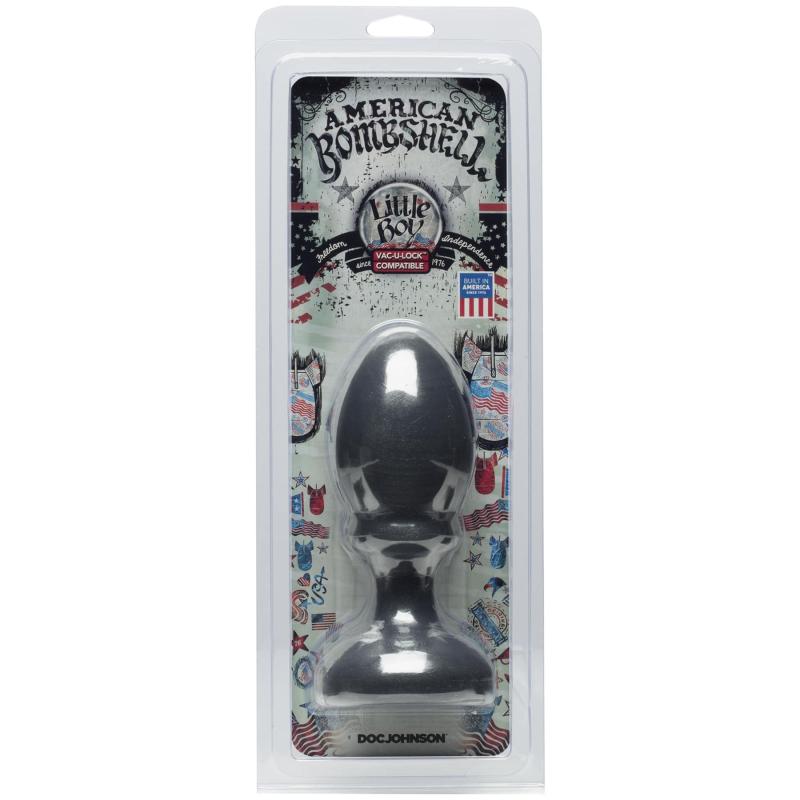 SO4538 Анальная пробка Doc Johnson American Bombshell Little Boy - Gun Metal, диаметр 5,59 см