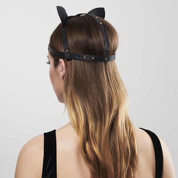 SO2684 Маска кошечки Bijoux Indiscrets MAZE - Cat Ears Headpiece Black, экокожа