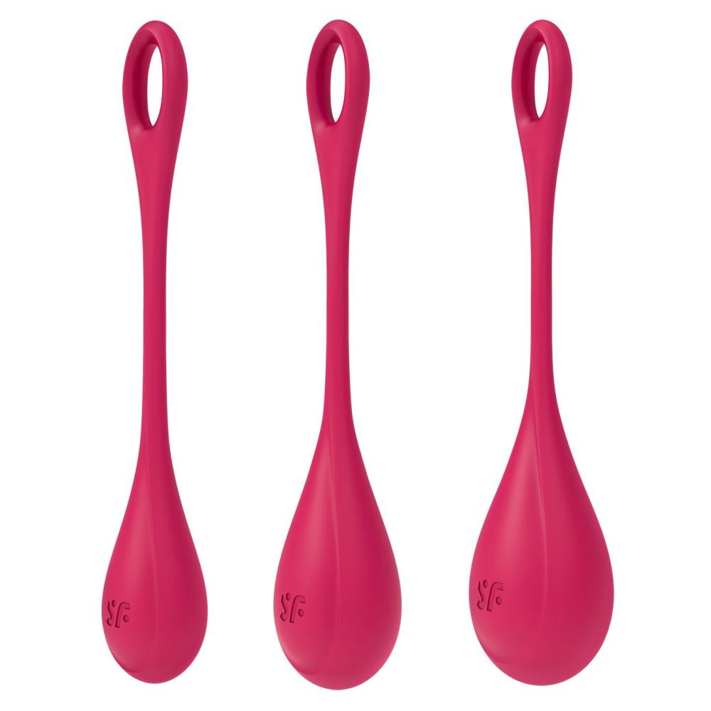 SO5547 Набор йони бусин Satisfyer Yoni Power 1 Red, диаметр 2-2,5-3см, вес 22-46-74гр
