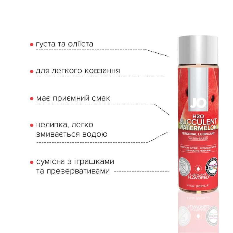 SO1673 Смазка на водной основе System JO H2O — Watermelon (120 мл) без сахара, растительный глицерин