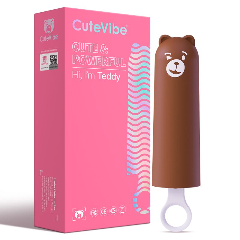SO6559 Вибратор CuteVibe Teddy Brown (Pink Dildo), реалистичный вибратор под видом мороженого