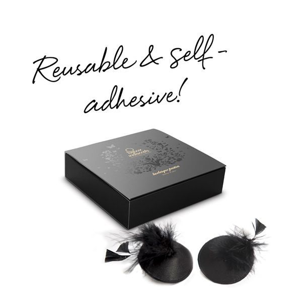 SO2669 Пэстис - стикини Bijoux Indiscrets Burlesque pasties FEATHER, с перьями