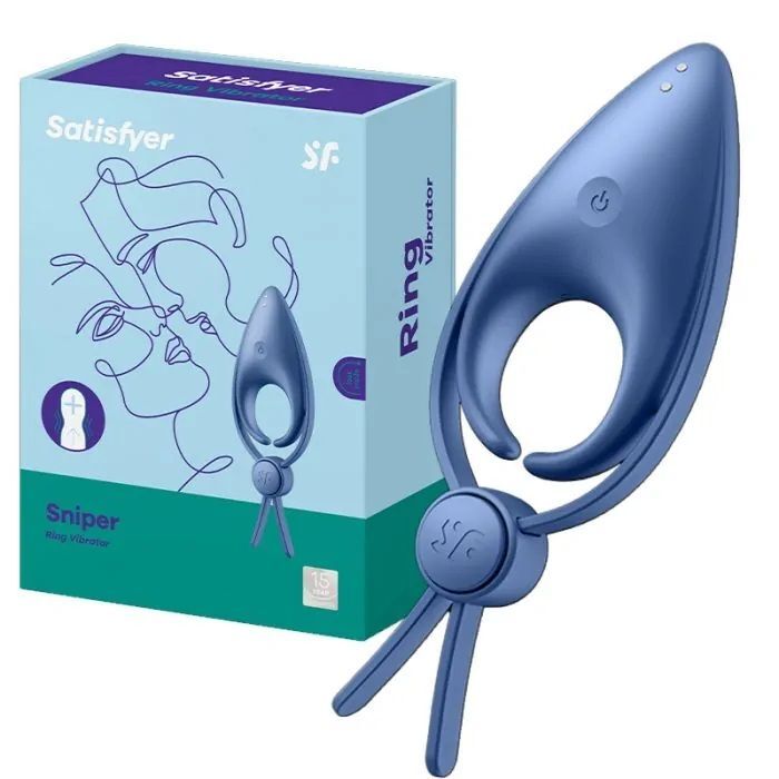 SO6080 Эрекционное виброкольцо лассо с регулировкой размера Satisfyer Sniper Blue