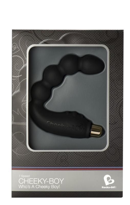 RO1692 Вибромассажер простаты Rocks Off Cheeky-Boy Black, массаж промежности, макс диаметр 3,5см