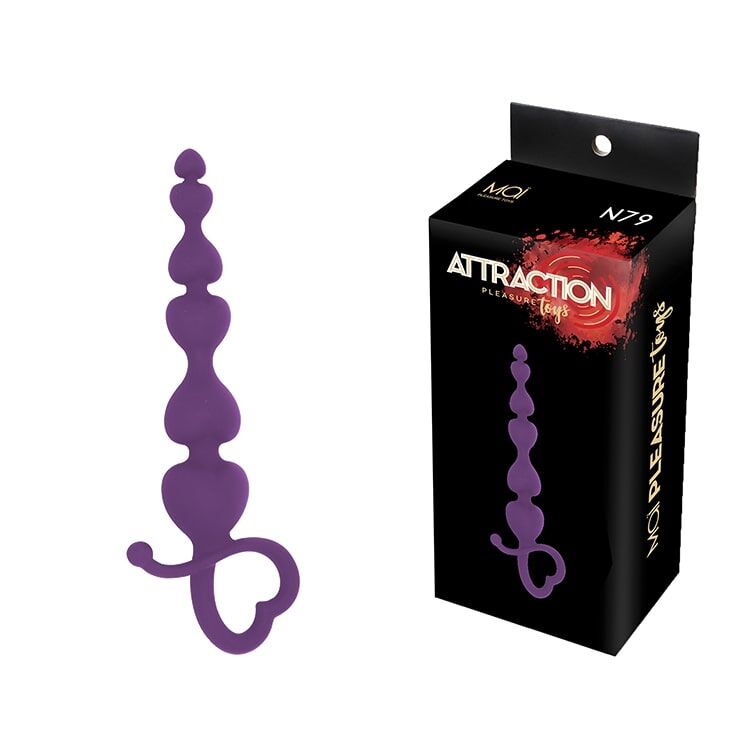 SO4638 Анальные бусы MAI Attraction Toys №79 Purple, длина 18см, диаметр 3,1см