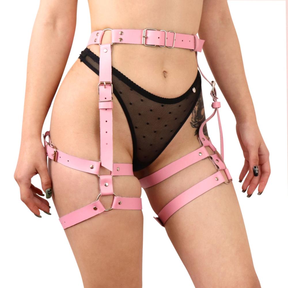 SO7525 Гартеры Art of Sex - Claire, натуральная кожа, размер XS-M, цвет розовый