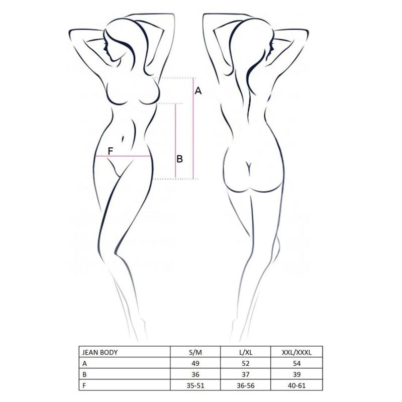 EL11902 Боди монокини под латекс JEAN BODY black S/M - Passion