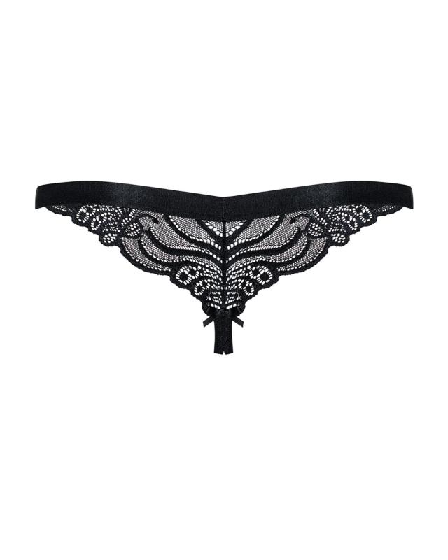 SO7173 Кружевные танга с доступом Obsessive 828-THC-1 crotchless thong S/M, черные