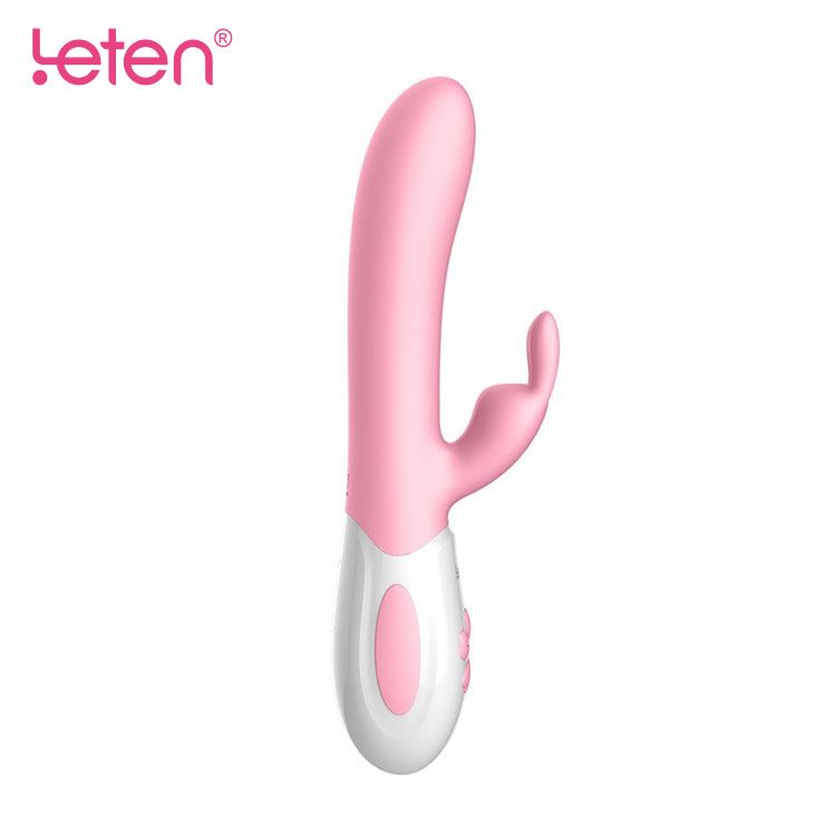 SO3600 Вибратор-кролик с массирующим стволом и подогревом Leten Abby Pink, два мотора