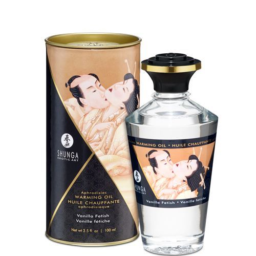 SO2496 Разогревающее масло Shunga Aphrodisiac Warming Oil - Vanilla Fetish (100 мл) без сахара, вкусный