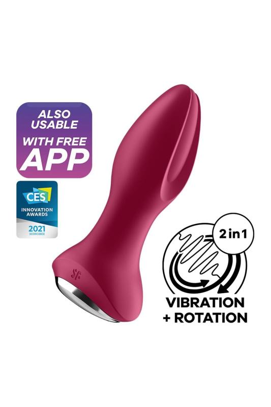 SO6280 Анальная смарт вибропробка с жемчужным массажем Satisfyer Rotator Plug 2+ Violet