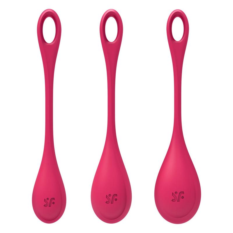 SO5547 Набор йони бусин Satisfyer Yoni Power 1 Red, диаметр 2-2,5-3см, вес 22-46-74гр