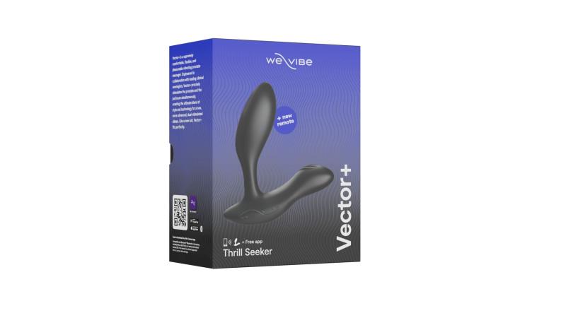 SO8241 Смарт-вибромассажер простаты We-Vibe Vector+ CHARCOAL BLACK, пульт ДУ, регулируемый угол наклона