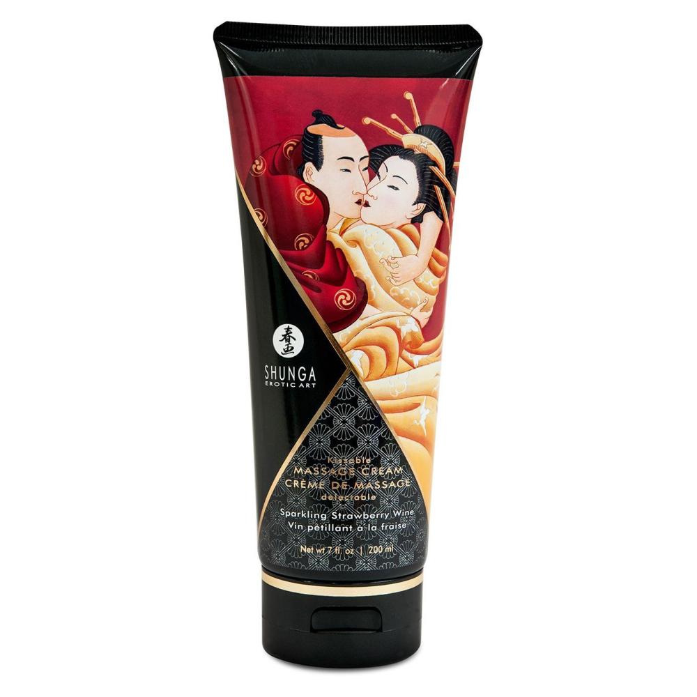 SO2506 Съедобный массажный крем Shunga Kissable Massage Cream – Sparkling Strawberry Wine (200 мл)