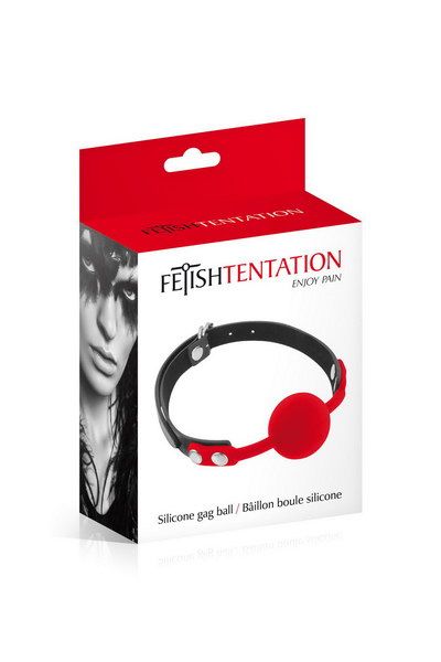 SO3734 Классический кляп с силиконовым шариком Fetish Tentation Silicone Gag Ball Red