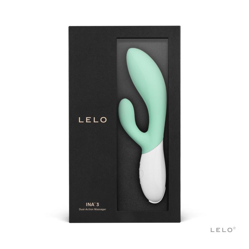 SO8079 Вибратор-кролик LELO Ina 3 Seaweed, 10 режимов вибрации, мощный мотор