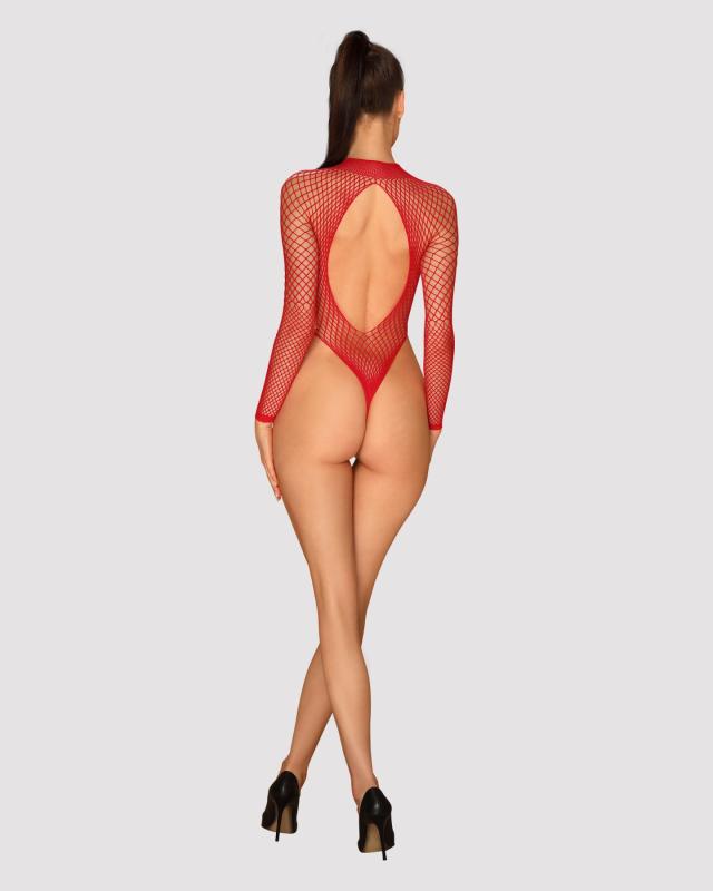 SO7211 Сетчатый бодистокинг с длинным рукавом Obsessive B126 teddy red S/M/L, красный