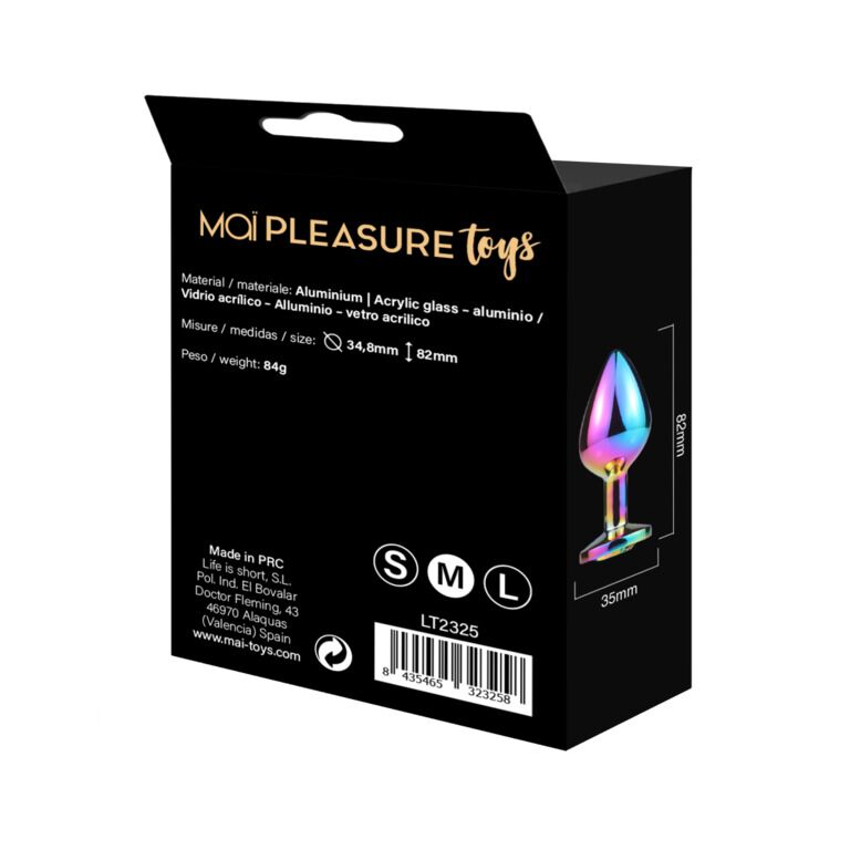 SO6039 Металлическая анальная пробка MAI Attraction Toys №73 Rainbow