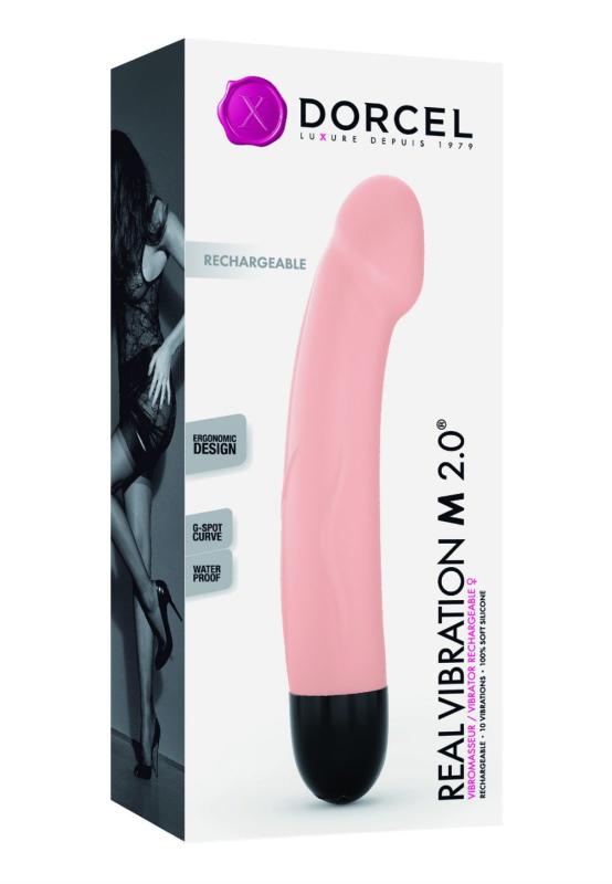 SO3819 Вибратор Dorcel Real Vibration M Flesh 2.0, диам 3,7см, перезаряжаемый, для точки G