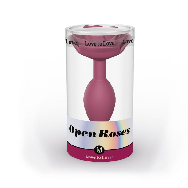 SO5984 Силиконовая анальная пробка Love To Love OPEN ROSES M SIZE - PLUM STAR