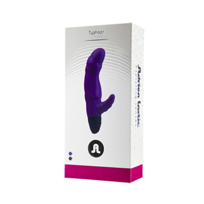 AD10803 Вибратор рельефный Adrien Lastic Typhoon Purple со стимуляцией точки G, два мотора