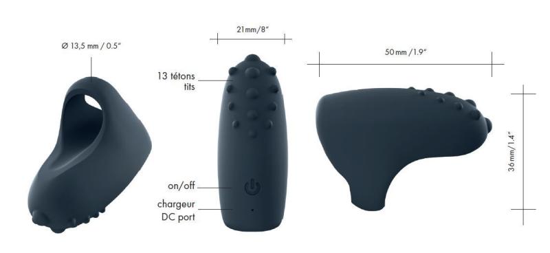 SO1418 Вибратор на палец Dorcel MAGIC FINGER Black перезаряжаемый, 3 режима работы