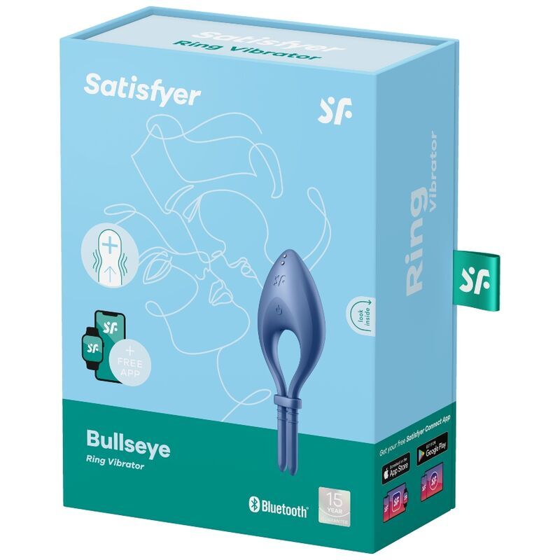 SO6120 Эрекционное смарт-виброкольцо лассо с регулировкой размера Satisfyer Bullseye Blue