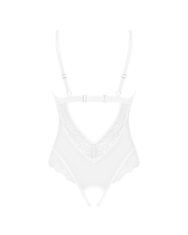 SO8167 Эротическое полупрозрачное боди Obsessive Heavenlly crotchless teddy M/L, с доступом