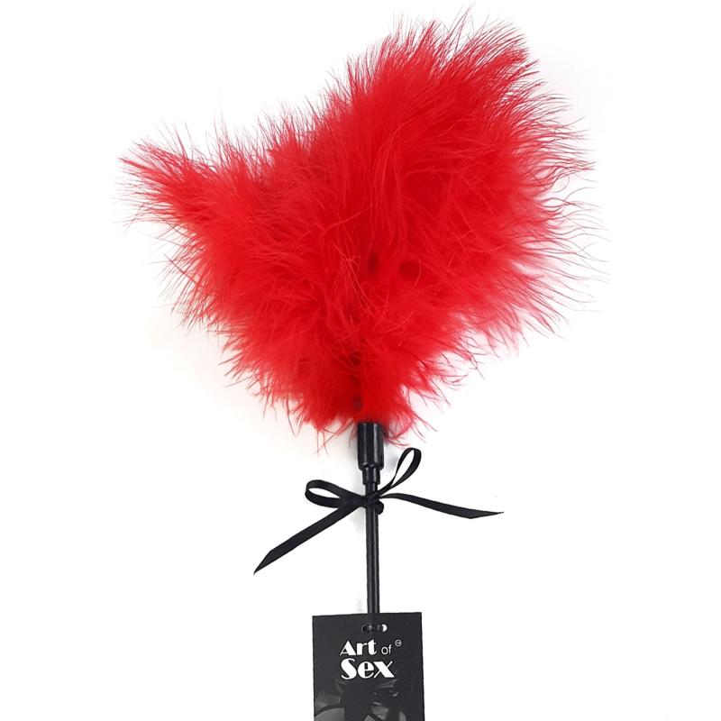 SO6965 Щекоталка со шлепалкой Пика Art of Sex - Puff Peak, цвет Красный