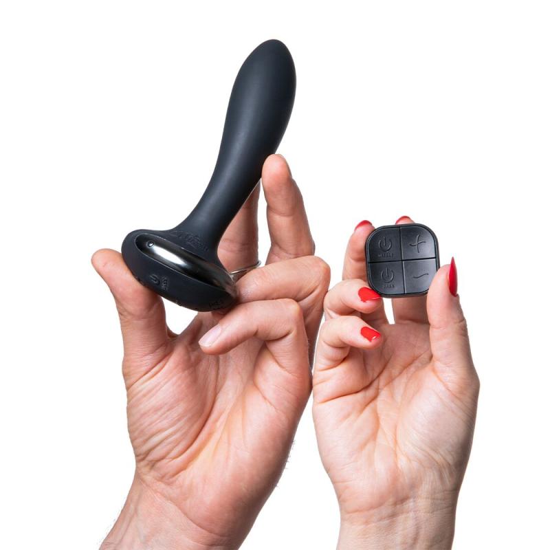 SO8729 Анальная вибропробка Hot Octopuss PleX with flex, Treble and Bass Technology, 2 мотора, пульт ДУ