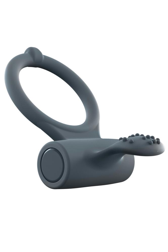 SO1417 Эрекционное кольцо Dorcel Power Clit Plus с вибрацией, перезаряжаемое, с язычком со щеточкой