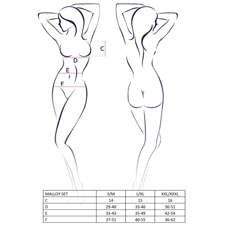 EL12803 Костюм зайчика MALLOY SET XXL/XXXL - Passion, трусики, топік і вушка