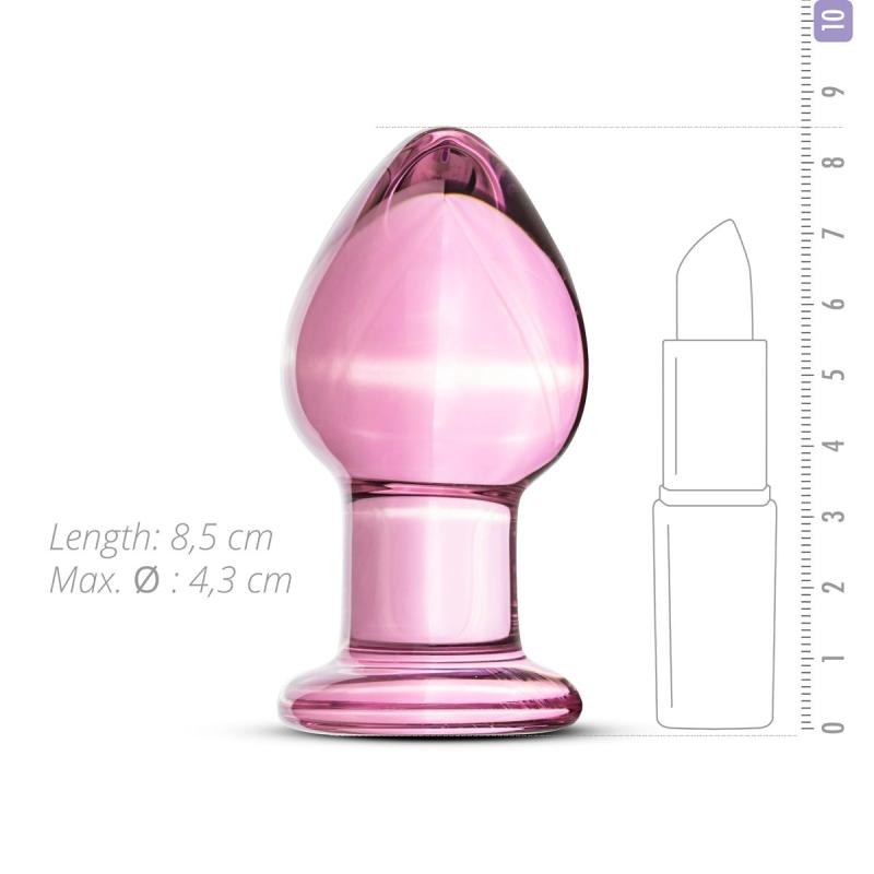 SO4421 Розовая анальная пробка из стекла Gildo Pink Glass Buttplug No. 27